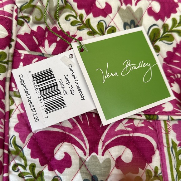 Brand New, with tags, gorgeous Vera Bradley Carryall Crossbody “Julep Tulip”. - Picture 2 of 3